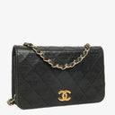 Chanel Mini Classic Black Quilted Lambskin Full Flap Wallet On Chain WOC With 24K Gold-Plated Hardware