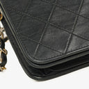 Chanel Mini Classic Black Quilted Lambskin Full Flap Wallet On Chain WOC With 24K Gold-Plated Hardware