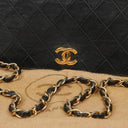Chanel Mini Classic Black Quilted Lambskin Full Flap Wallet On Chain WOC With 24K Gold-Plated Hardware