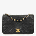 Chanel Mini Classic Black Quilted Lambskin Full Flap Wallet On Chain WOC With 24K Gold-Plated Hardware