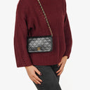 Chanel Mini Classic Black Quilted Lambskin Full Flap Wallet On Chain WOC With 24K Gold-Plated Hardware