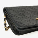 Chanel Mini Classic Black Quilted Lambskin Full Flap Wallet On Chain WOC With 24K Gold-Plated Hardware