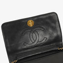 Chanel Mini Classic Black Quilted Lambskin Full Flap Wallet On Chain WOC With 24K Gold-Plated Hardware