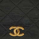 Chanel Mini Classic Black Quilted Lambskin Full Flap Wallet On Chain WOC With 24K Gold-Plated Hardware