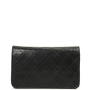 Chanel Vintage Mini Classic Black Quilted Lambskin Leather Full Flap Wallet On Chain WOC With 24K Gold-Plated Hardware
