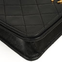 Chanel Vintage Mini Classic Black Quilted Lambskin Leather Full Flap Wallet On Chain WOC With 24K Gold-Plated Hardware