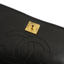 Chanel Vintage Mini Classic Black Quilted Lambskin Leather Full Flap Wallet On Chain WOC With 24K Gold-Plated Hardware