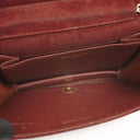 Chanel Mini Classic Burgundy Quilted Suede Full Flap Wallet On Chain WOC With Gold-Tone Hardware