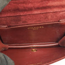 Chanel Mini Classic Burgundy Quilted Suede Full Flap Wallet On Chain WOC With Gold-Tone Hardware