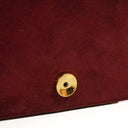 Chanel Mini Classic Burgundy Quilted Suede Full Flap Wallet On Chain WOC With Gold-Tone Hardware