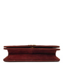Chanel Mini Classic Burgundy Quilted Suede Full Flap Wallet On Chain WOC With Gold-Tone Hardware