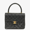 Chanel Mini Classic Kelly Vintage Black Quilted Lambskin With 24K Gold-Plated Hardware