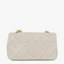 Chanel Mini Classic White Quilted Lambskin Full Flap Wallet On Chain WOC With 24K Gold-Plated Hardware
