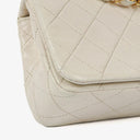 Chanel Mini Classic White Quilted Lambskin Full Flap Wallet On Chain WOC With 24K Gold-Plated Hardware