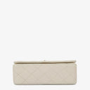 Chanel Mini Classic White Quilted Lambskin Full Flap Wallet On Chain WOC With 24K Gold-Plated Hardware