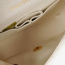 Chanel Mini Classic White Quilted Lambskin Full Flap Wallet On Chain WOC With 24K Gold-Plated Hardware