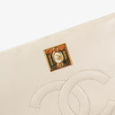 Chanel Mini Classic White Quilted Lambskin Full Flap Wallet On Chain WOC With 24K Gold-Plated Hardware