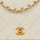 Chanel Mini Classic White Quilted Lambskin Full Flap Wallet On Chain WOC With 24K Gold-Plated Hardware