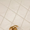 Chanel Mini Classic White Quilted Lambskin Full Flap Wallet On Chain WOC With 24K Gold-Plated Hardware