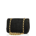 Chanel Mini Diana Bijoux Chain Black Quilted Suede Vintage Flap Bag with 24K Gold-Plated Hardware (1989–1991)