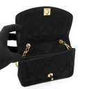 Chanel Mini Diana Bijoux Chain Black Quilted Suede Vintage Flap Bag with 24K Gold-Plated Hardware (1989–1991)