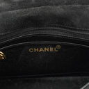 Chanel Mini Diana Bijoux Chain Black Quilted Suede Vintage Flap Bag with 24K Gold-Plated Hardware (1989–1991)