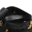 Chanel Mini Diana Bijoux Chain Black Quilted Suede Vintage Flap Bag with 24K Gold-Plated Hardware (1989–1991)