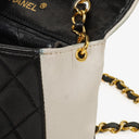 Chanel Mini Diana Flap Bag Black And White Quilted Lambskin 24K Gold-Plated Hardware