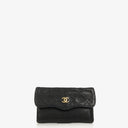 Chanel Mini Diana Flap Bag Black And White Quilted Lambskin 24K Gold-Plated Hardware