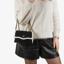 Chanel Mini Diana Flap Bag Black And White Quilted Lambskin 24K Gold-Plated Hardware