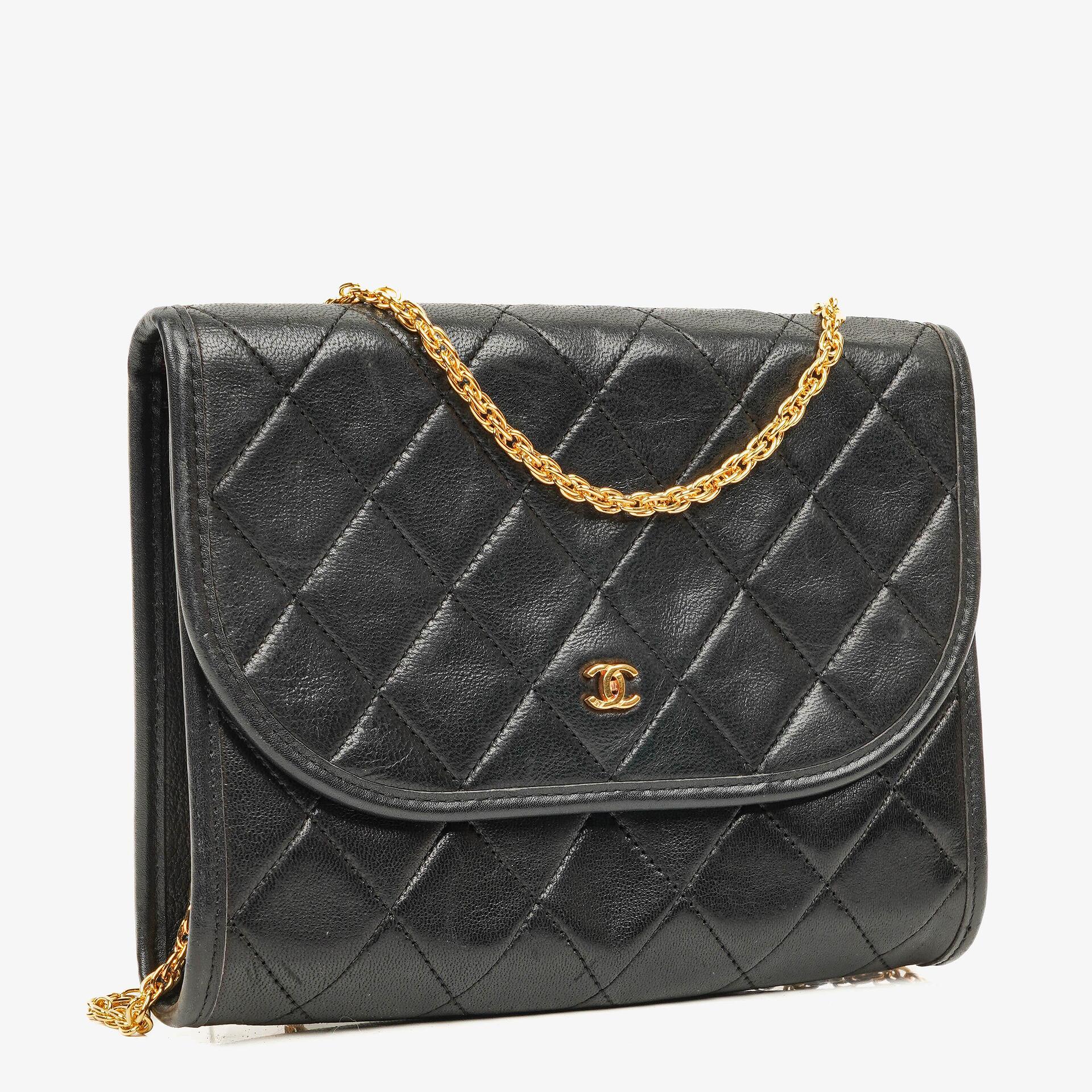 Chanel Mini Flap Bag Black Quilted Lambskin With 24K Gold-Plated Hardware