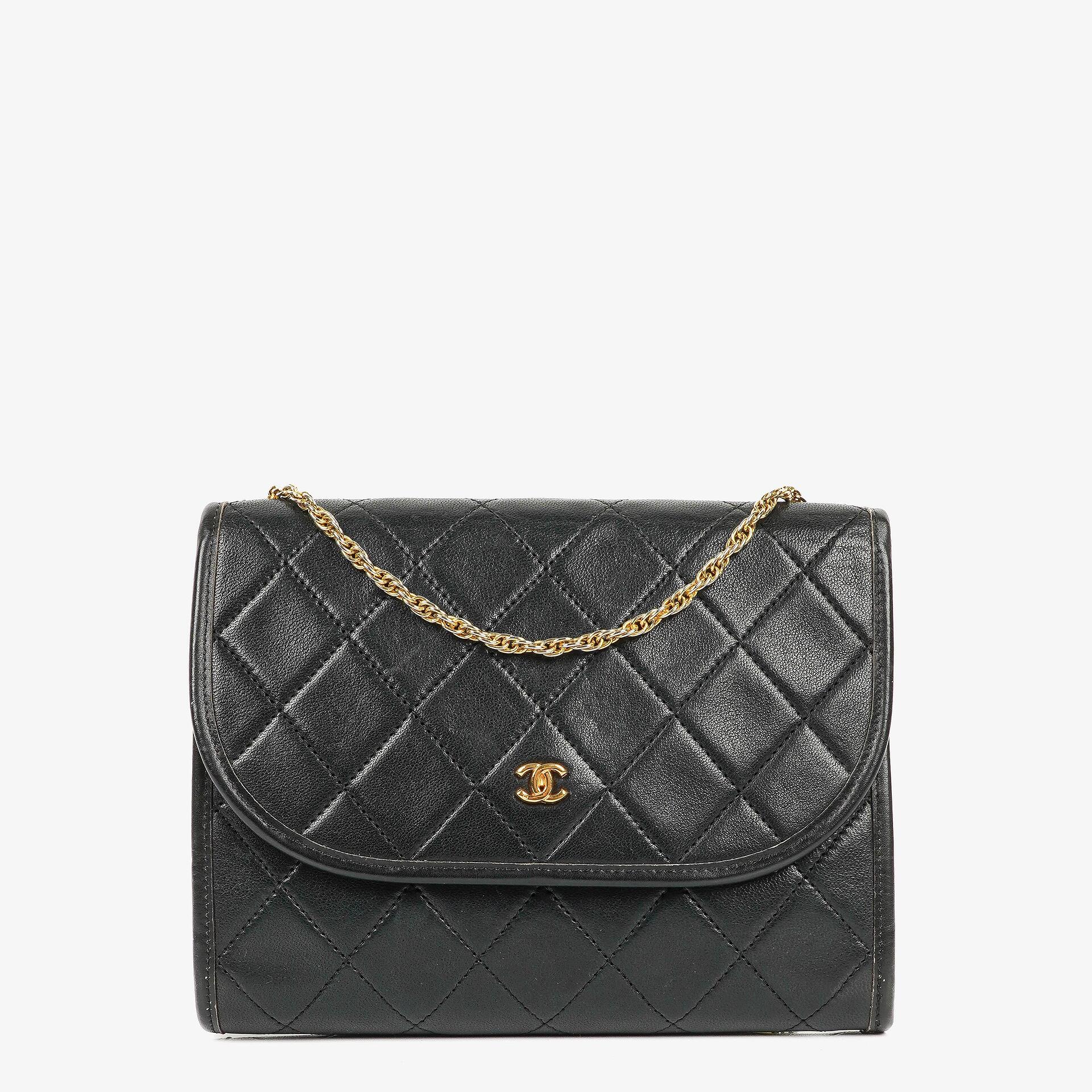 Chanel Mini Flap Bag Black Quilted Lambskin With 24K Gold-Plated Hardware
