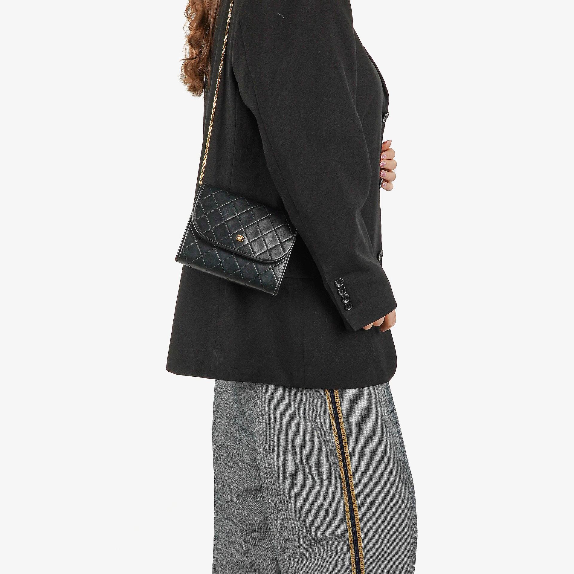 Chanel Mini Flap Bag Black Quilted Lambskin With 24K Gold-Plated Hardware