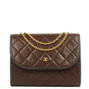 Chanel Mini Flap Bag Brown Quilted Lambskin With 24K Gold-Plated Hardware