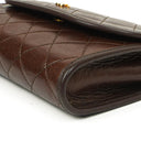 Chanel Mini Flap Bag Brown Quilted Lambskin With 24K Gold-Plated Hardware