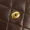 Chanel Mini Flap Bag Brown Quilted Lambskin With 24K Gold-Plated Hardware