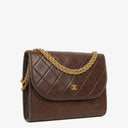 Chanel Mini Flap Bag Brown Quilted Lambskin With 24K Gold-Plated Hardware