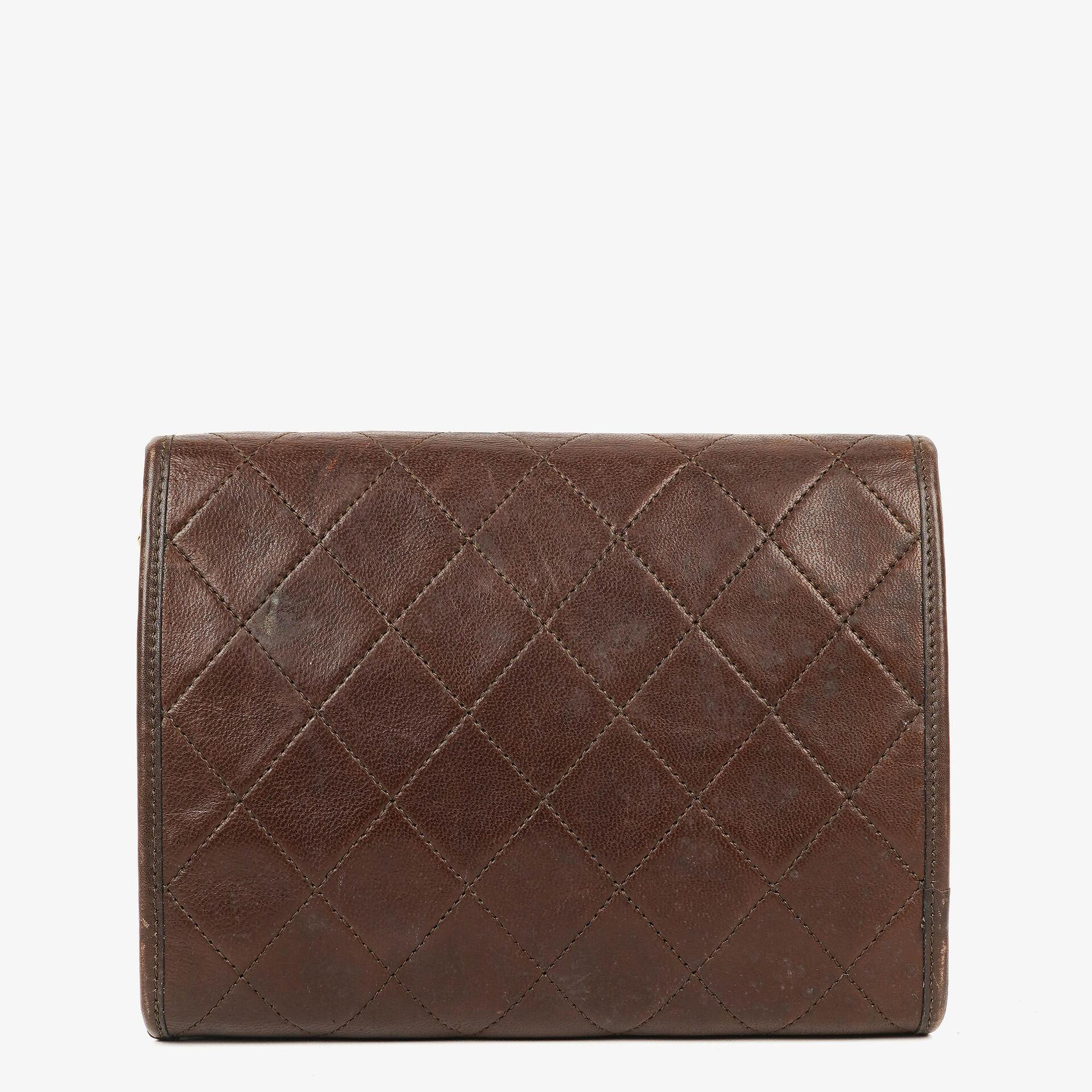 Chanel Mini Flap Bag Brown Quilted Lambskin With 24K Gold-Plated Hardware