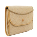 Chanel Mini Flap Bag in Beige Quilted Lambskin with 24k Gold Plated Hardware