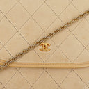 Chanel Mini Flap Bag in Beige Quilted Lambskin with 24k Gold Plated Hardware