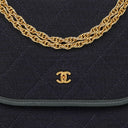 Chanel Mini Flap Navy Jersey With 24K Gold-Plated Hardware