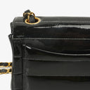 Chanel Mini Flap Square Bag in Black Horizontal Quilted Patent Leather with 24K Gold-Plated Hardware