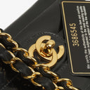 Chanel Mini Flap Square Bag in Black Horizontal Quilted Patent Leather with 24K Gold-Plated Hardware