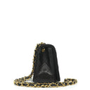 Chanel Mini Full Flap Black Quilted Jersey And Lambskin Vintage Bag With 24K Gold-Plated Hardware