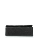 Chanel Mini Full Flap Black Quilted Jersey And Lambskin Vintage Bag With 24K Gold-Plated Hardware