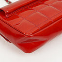 Chanel Mini Quilted Patent Leather East West Chocolate Bar Bag