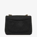 Chanel Mini Quilted Square Jersey Black Flap Bag With 24K Gold-Plated Hardware
