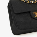 Chanel Mini Quilted Square Jersey Black Flap Bag With 24K Gold-Plated Hardware