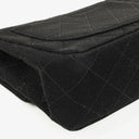 Chanel Mini Quilted Square Jersey Black Flap Bag With 24K Gold-Plated Hardware