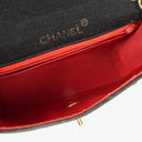 Chanel Mini Quilted Square Jersey Black Flap Bag With 24K Gold-Plated Hardware
